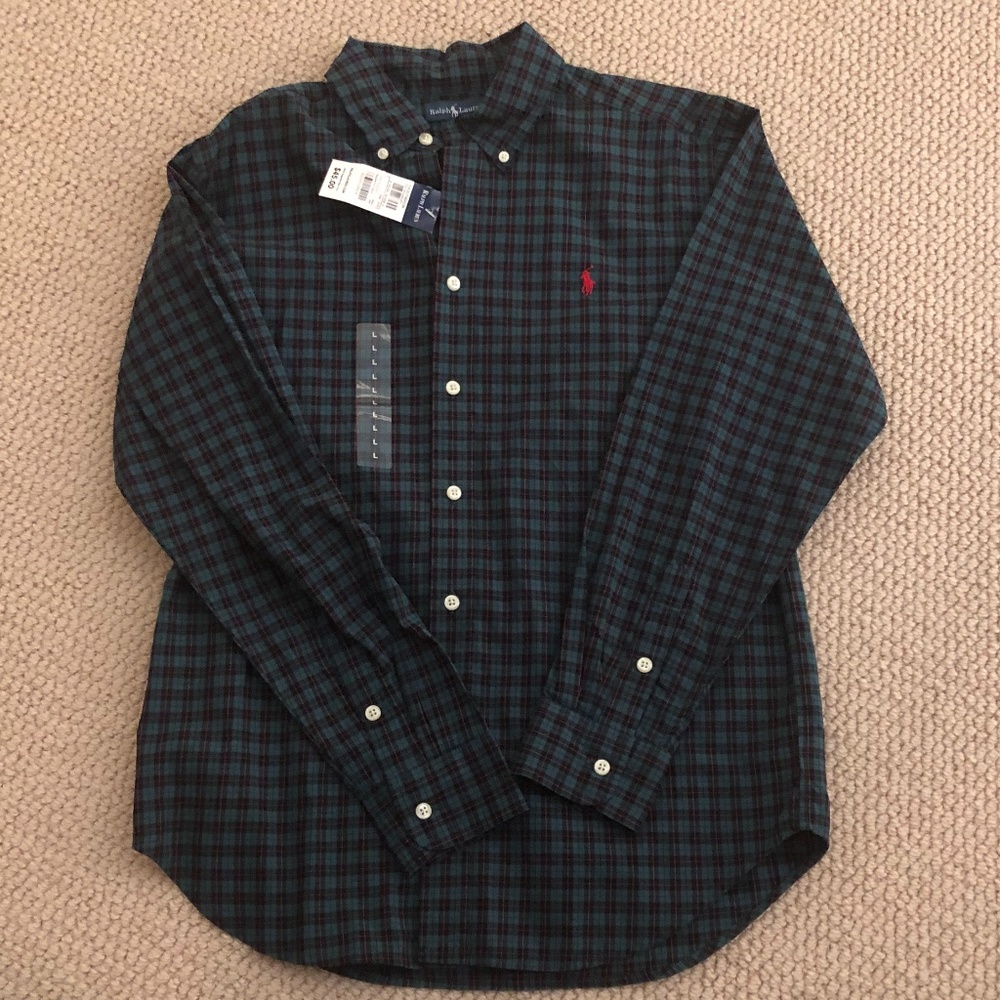 RALPH LAUREN BOYS BUTTON DOWN*LARGE*NWT*